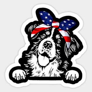 Gentle Giants Bernese Love, Urban American Flag Tee Extravaganza Sticker